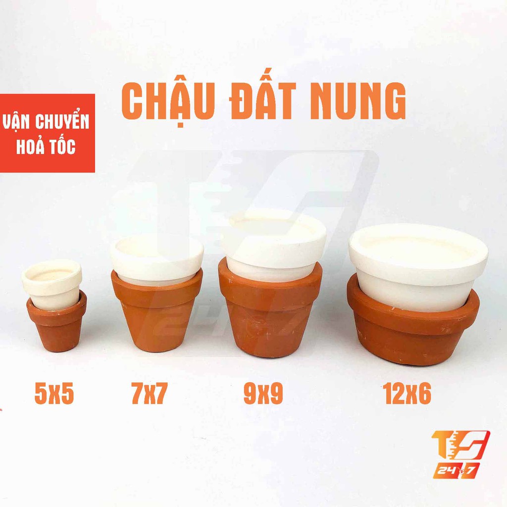 Chậu Đất Nung Có Lỗ Thoát Nước - Chậu Cây Mini Trồng Sen Đá, Xương Rồng, Tiểu Cảnh Trang Trí