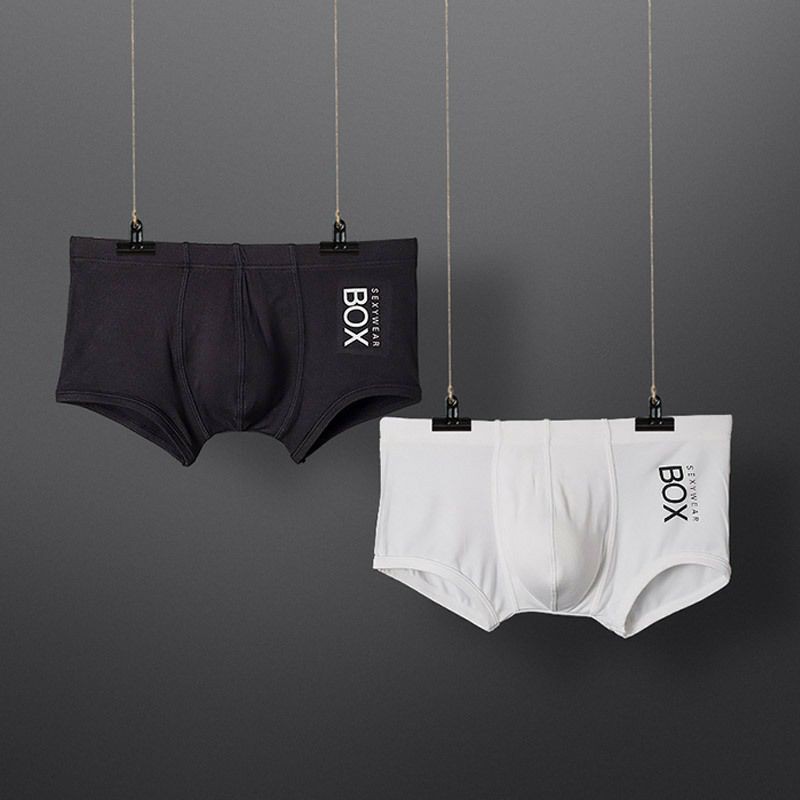 [free ship 50k + che tên đơn hàng] quần lót nam, quần lót boxer thun cotton chữ in box thời trang (hình chụp tại shop)