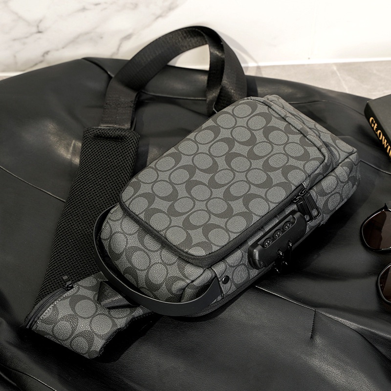 Túi Đeo Chéo Nam Nữ Đa Chức Năng 💥 FREESHIP 💥 Túi Đeo Chéo Da PU Tích Hợp Sạc USB, Mã Khóa Chống Trộm, Chống Nước