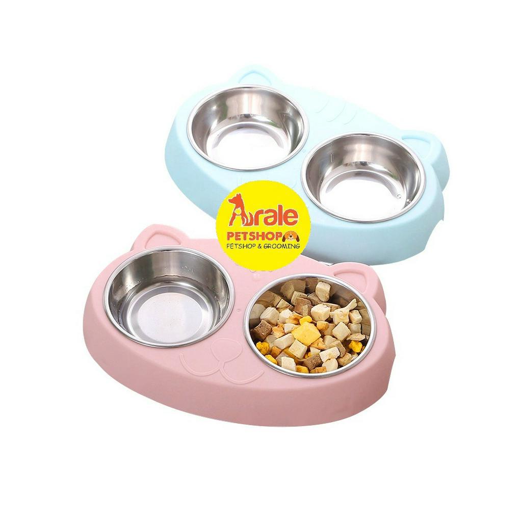 Tô đôi đựng thức ăn cho chó mèo dễ thương