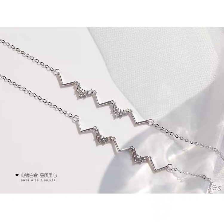 Vòng Đeo Tay Bằng Đồng Màu Trắng Đính Đá Phong Cách Hàn Quốc Có Thể Điều Chỉnh