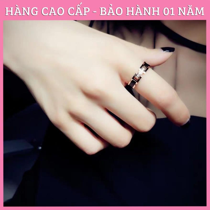 Nhẫn Nữ, Nhẫn Titan nữ Ko Đen MK Đính Đá Cá Tính siêu bền, không đen, không dị ứng