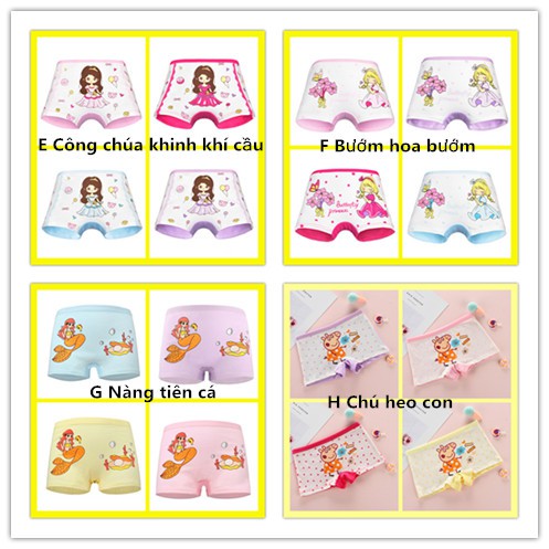 Quần lót xinh xắn hoạ tiết hoạt hình cho bé gái