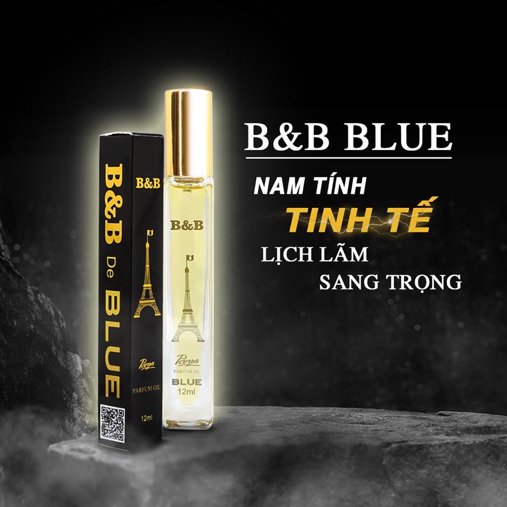 Tinh dầu nước hoa nam B&amp;B de Blue EDP 12 ml lưu hương lâu lịch lãm phong cách Pháp