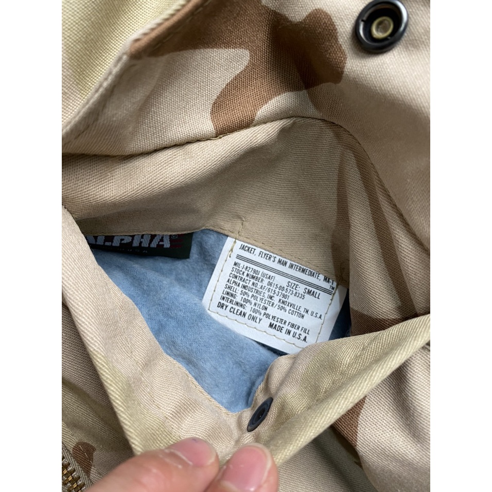 Áo Pilot Ma-1 chính hãng Alpha industries  - màu Sa mạc