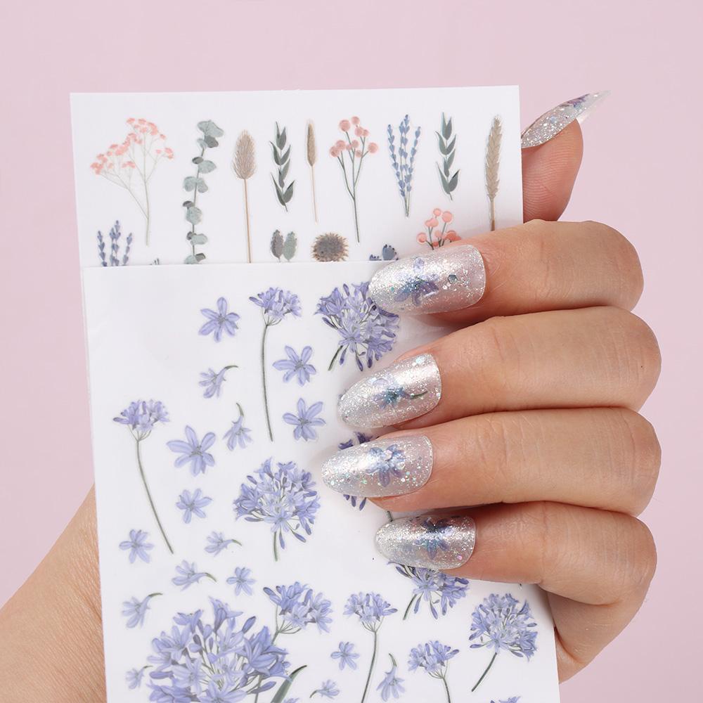 XIANTIN Sticker Dán Móng Tự Dính Họa Tiết Hoa Anh Đào Nhiều Màu Sắc