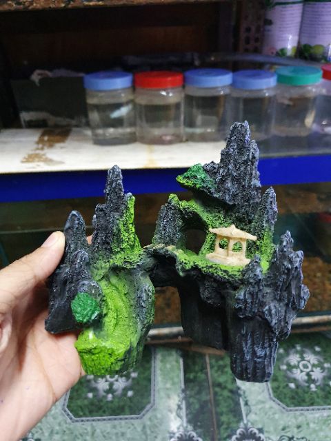 CẢNH NÚI TRANG TRÍ HỒ CÁ NON BỘ 15x9x15cm