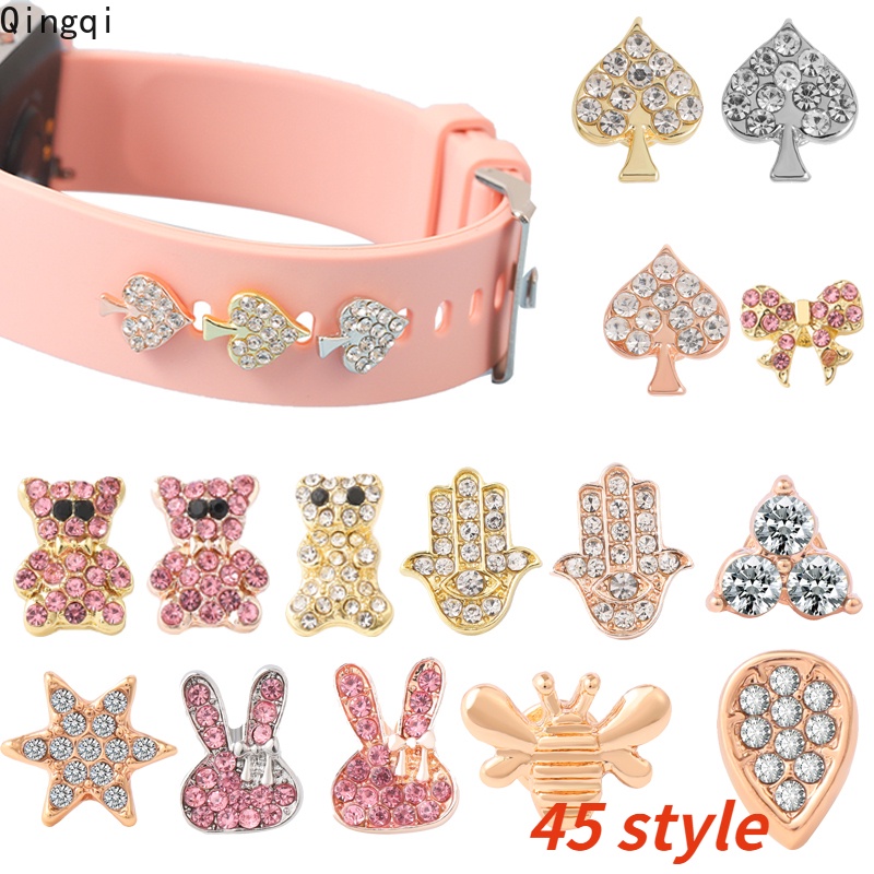 Phụ kiện MISS ZOE trang trí đồng hồ bằng silicon/trái tim/gấu dễ thương 45 kiểu lựa chọn