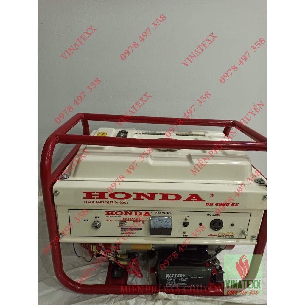 Máy phát điện honda Sh4500 ex, đề nổ giật tay phụ, le gió tự động