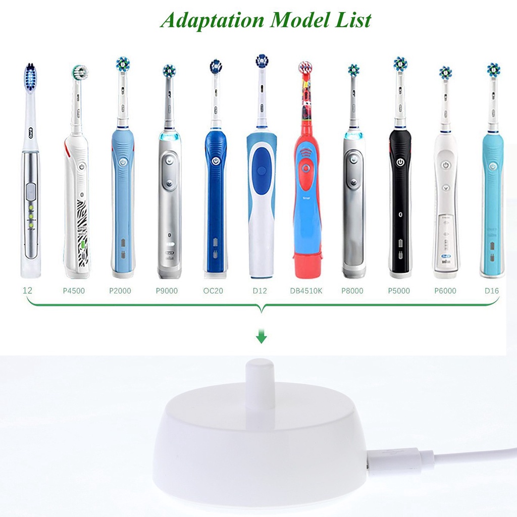 (Hàng Mới Về) Đế Sạc Thay Thế Cho Bàn Chải Braun Oral B Mẫu 3757 Usb Màu Trắng