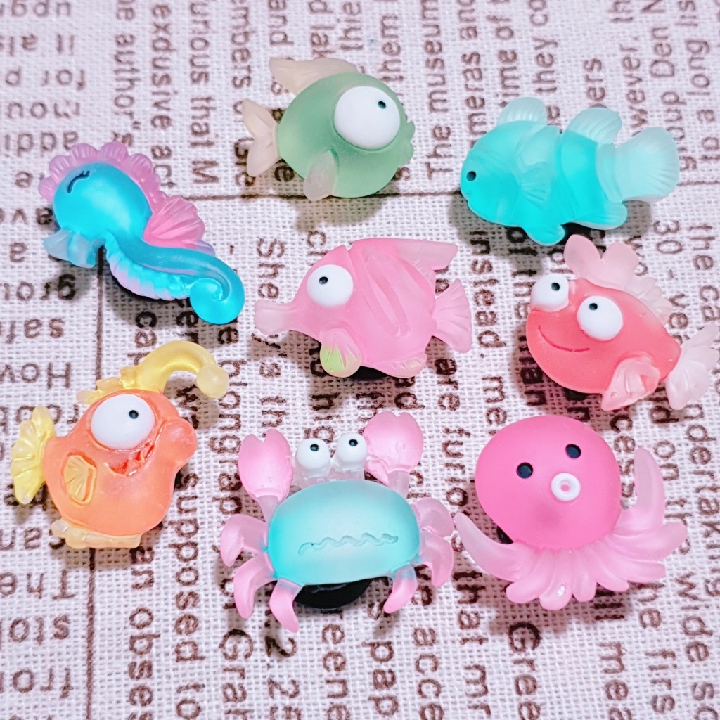 Nút gắn hkdesign/ phụ kiện trang trí mô hình SINH VẬT BIỂN 3D - loại đá cứng