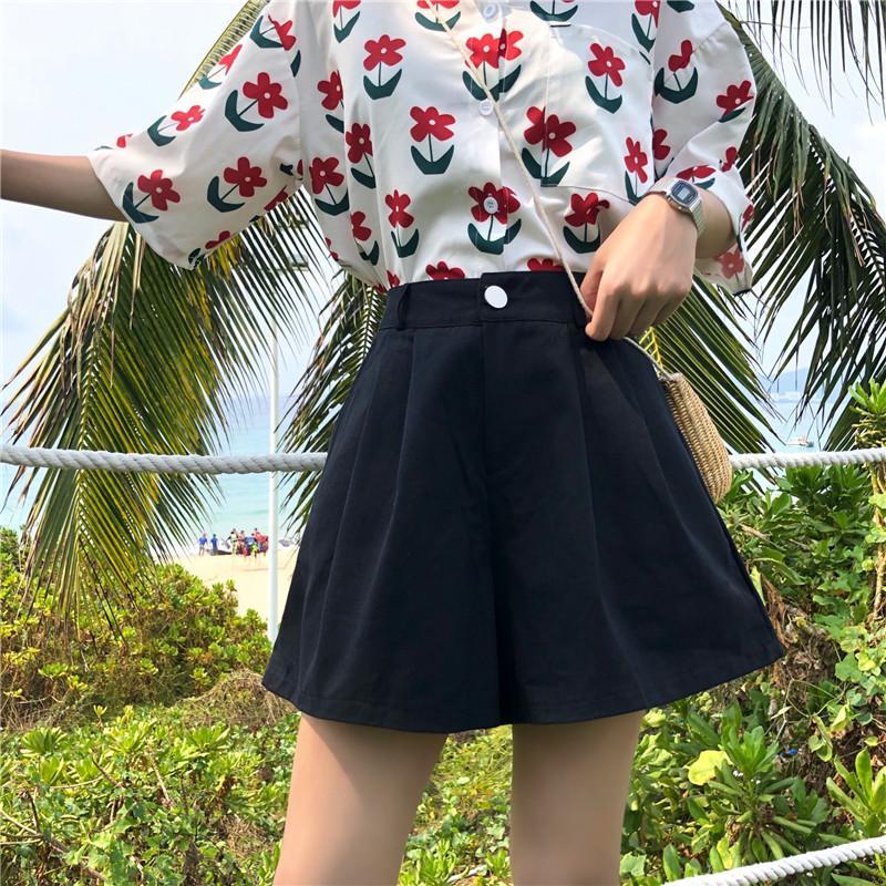 Quần Short Giả Váy Ống Rộng Lưng Cao Thời Trang Hàn Quốc Hàng Mới Cho Nữ Sinh