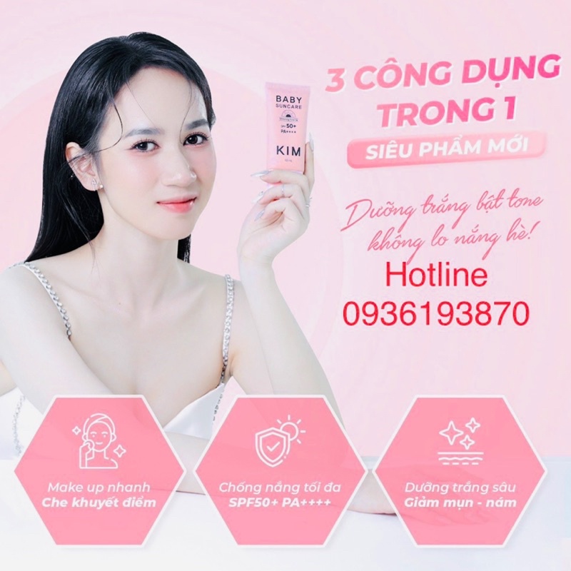 ✅ Kem chống nắng KIM BABY SUNCARE 👍  ❤️ Kem chống nắng bảo vệ nâng tone da che khuyết điểm trắng da