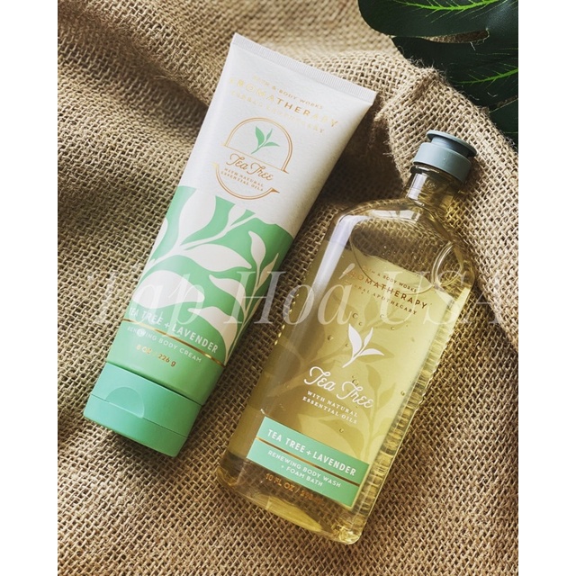 Combo sữa tắm - bodycream BBW Aroma Tea Tree Lavender