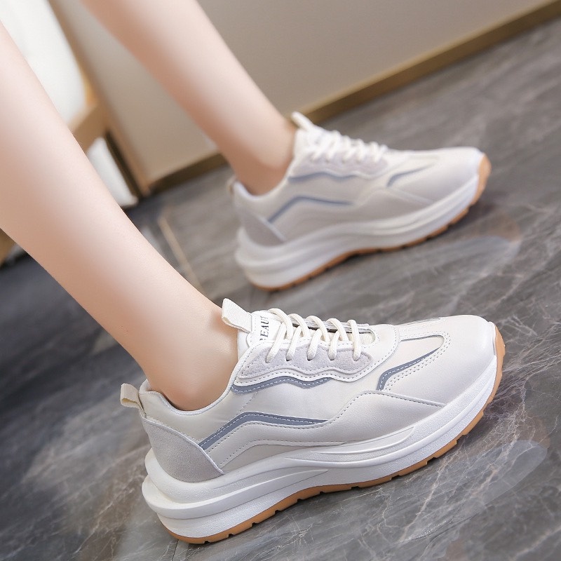 Giày MWC 0671 - Giày Thể Thao Nữ, Giày Sneaker Tăng Chiều Cao Sneaker Da Năng Động Cá Tính
