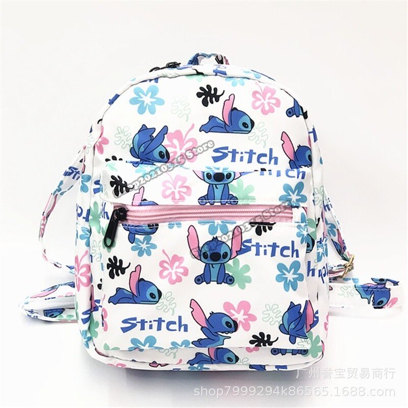 DISNEY Ba Lô Vải Oxford In Hình Lilo & Stitch Dễ Thương Thời Trang Cho Nữ