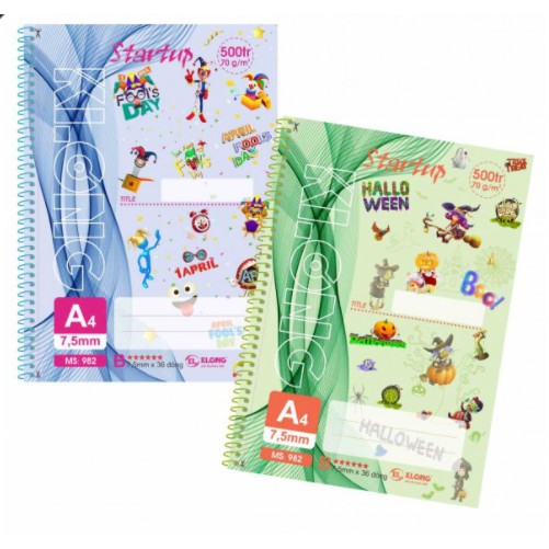 KLONG Sổ lò xo đơn Start Up A4 - 500 trang; Ms 982