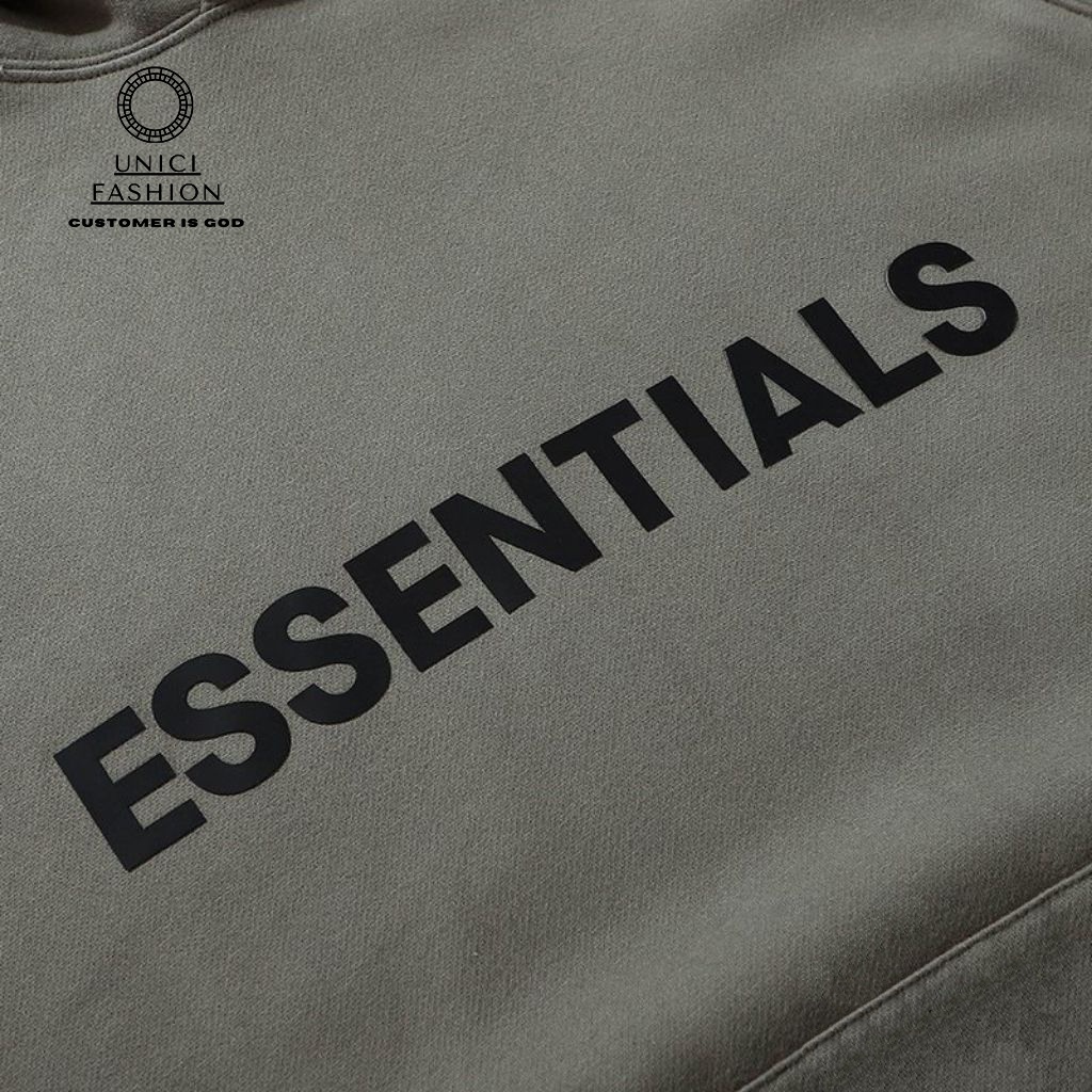 Áo nỉ hoodie Essentials In cao su nổi , áo nỉ bông unisex nam nữ UNICI SHION AN206
