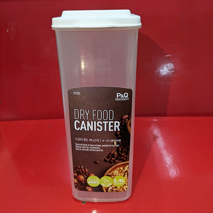 Hộp nhựa đựng thực phẩm nắp mở đứng vuông góc 2L4 16,5x9,7cm cao 23cm có vạch chia lít. Locknlock HTE536