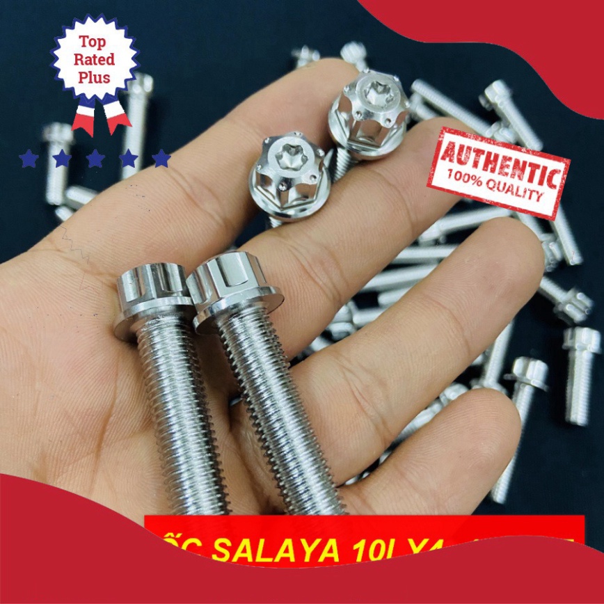 [HCM XẢ KHO MÙA DỊCH] ỐC INOX SALAYA 10LY4 PHÂN BẮT CHÂN PHUỘC, 10LY25 PHÂN BẮT HEO DẦU XE YAMAHA