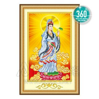 77197 tranh đính đá phật quan âm đứng _ tranh chưa đính đá
