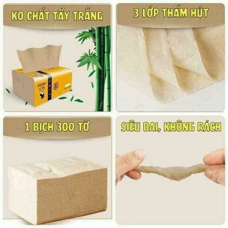 GIẤY ĂN SỢI TRE TRÚC KHÔNG TẨY TRẮNG