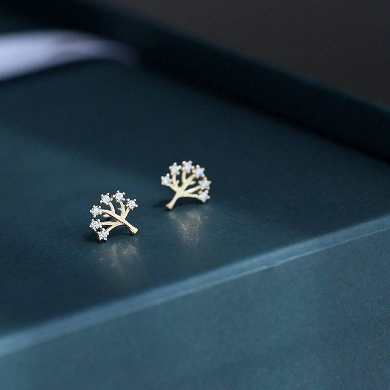 Bông Tai Bạc S925 Cây Sự Sống Tree of Life Xinh Xắn | Khuyên Tai Nữ Trang Sức Bạc Thời Trang