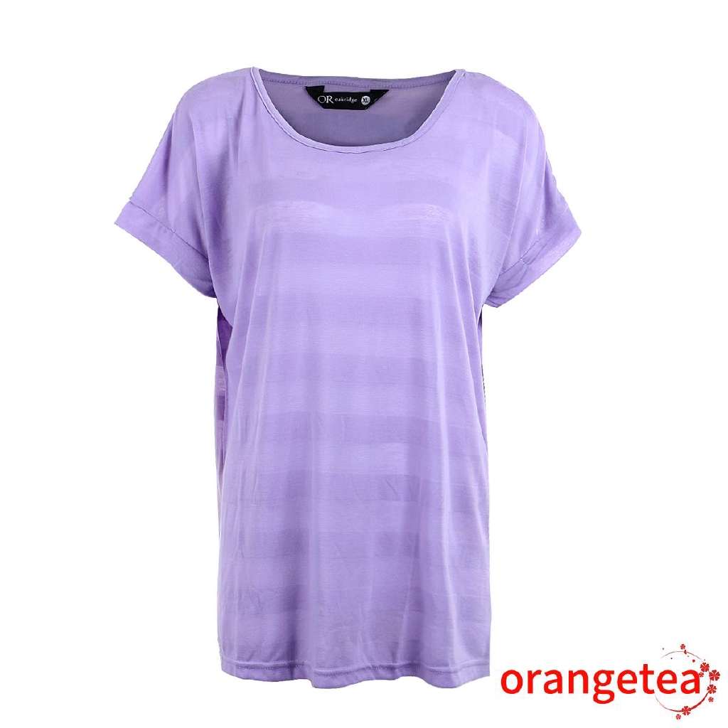 Áo Thun Tay Ngắn Dáng Rộng Màu Tím Plus Size