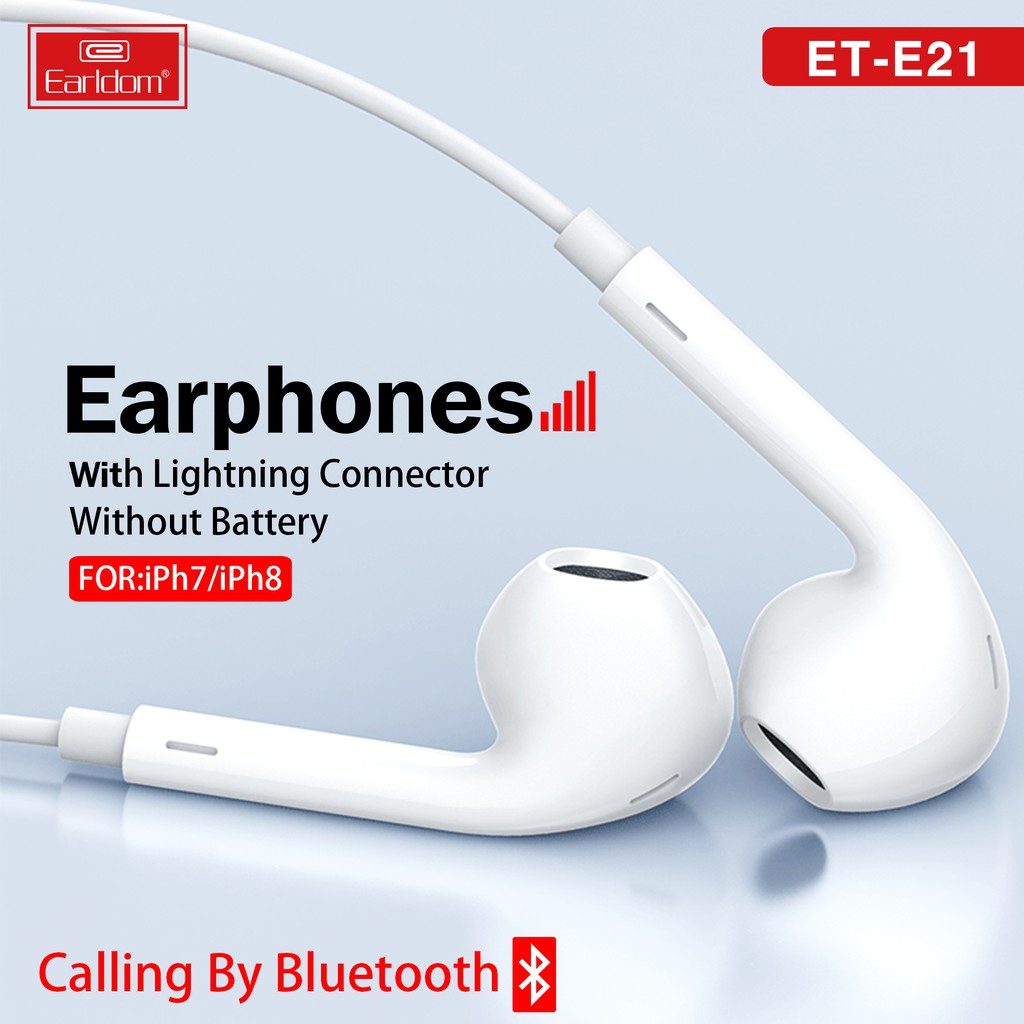 Tai Nghe Bluetooth Chân Lightning Earldom E21 Cho Các Dòng Máy Iphone 7/8/X/11 - BH Lỗi 1 Đổi 1
