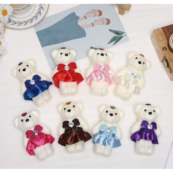 Gấu Teddy Nhồi Bông Mini 11cm Dùng Trang Trí Tiệc Cưới