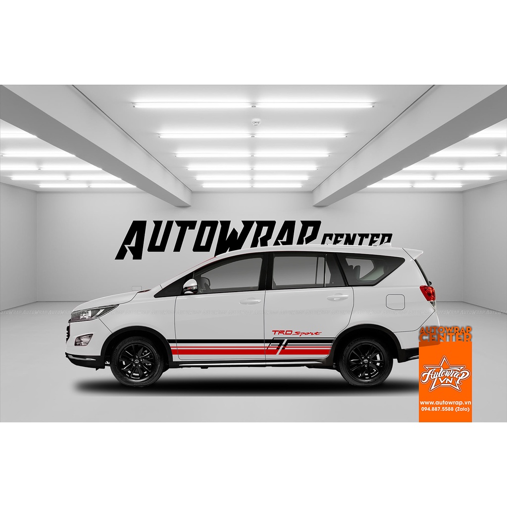 Tem họa tiết xe Innova TRD Sport - Tem hạo tiết ô tô Toyota, tem dán sườn xe thể thao