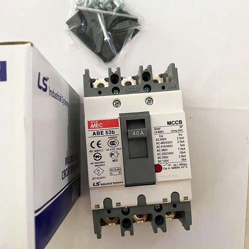 Attomat 3 pha MEC ABE 53b 40a , MCCB APTOMAT LS 3P chỉnh dòng ABE