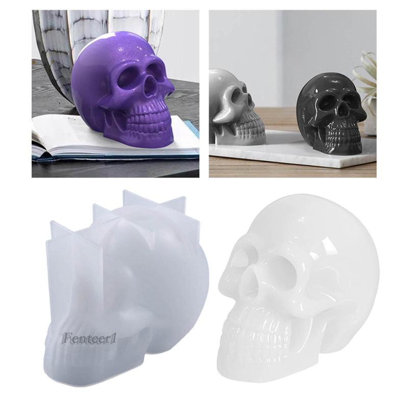 Khuôn Làm Nến Hình Đầu Lâu 3D Bằng Silicone Trang Trí Nội Thất DIY