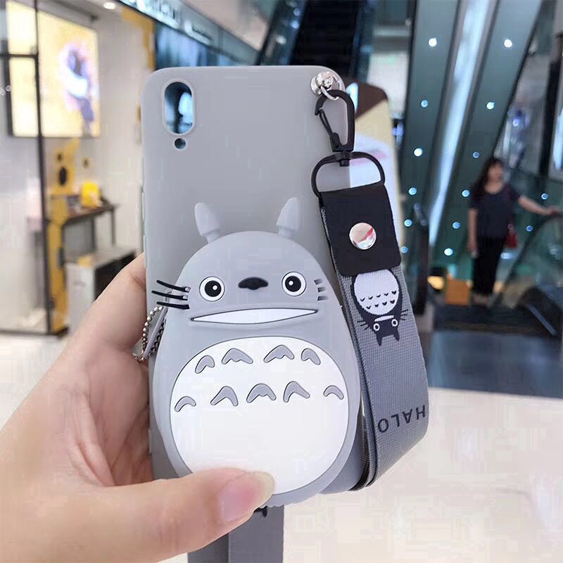 Vivo Y53 Y71 Y81 Y91 Y95 Y12 Y13 Y15 Y17 DIY Handmade Wallet Bag Cartoon Phone Case with Lanyard