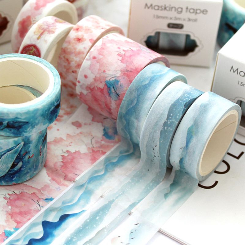 Set 3 Cuộn Băng Keo Dán Trang Trí Sổ Lưu Niệm