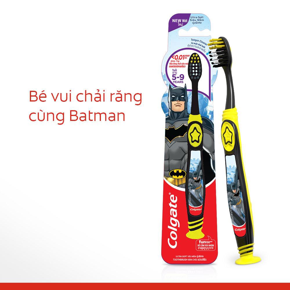 Bàn chải em bé Colgate siêu mềm Bat Man từ 5-9 tuổi ( giao mẫu ngẫu nhiên )