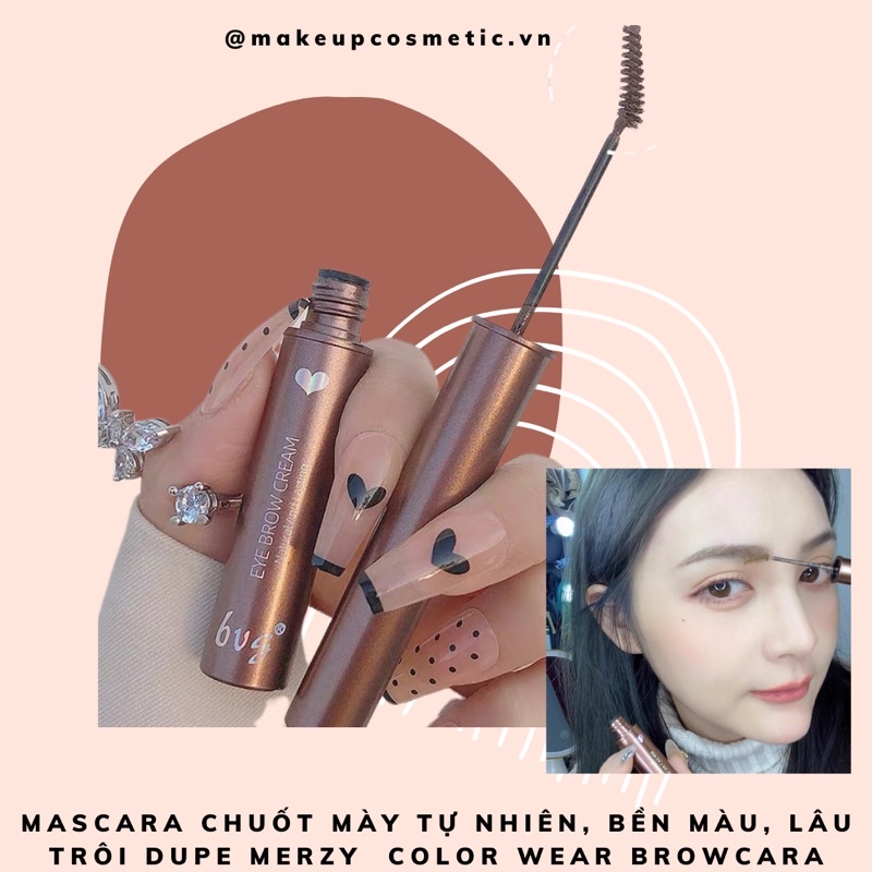 Mascara Chân Mày Màu Nâu Tự Nhiên, Bền Màu, Chống Nước, Lâu Trôi Dupe Merzy Proof Brow