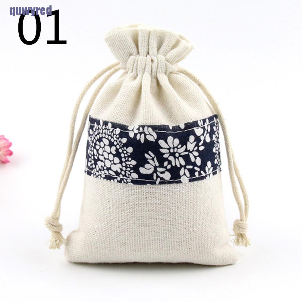 Set 2 Túi Vải Cotton Đựng Trang Sức Làm Thủ Công