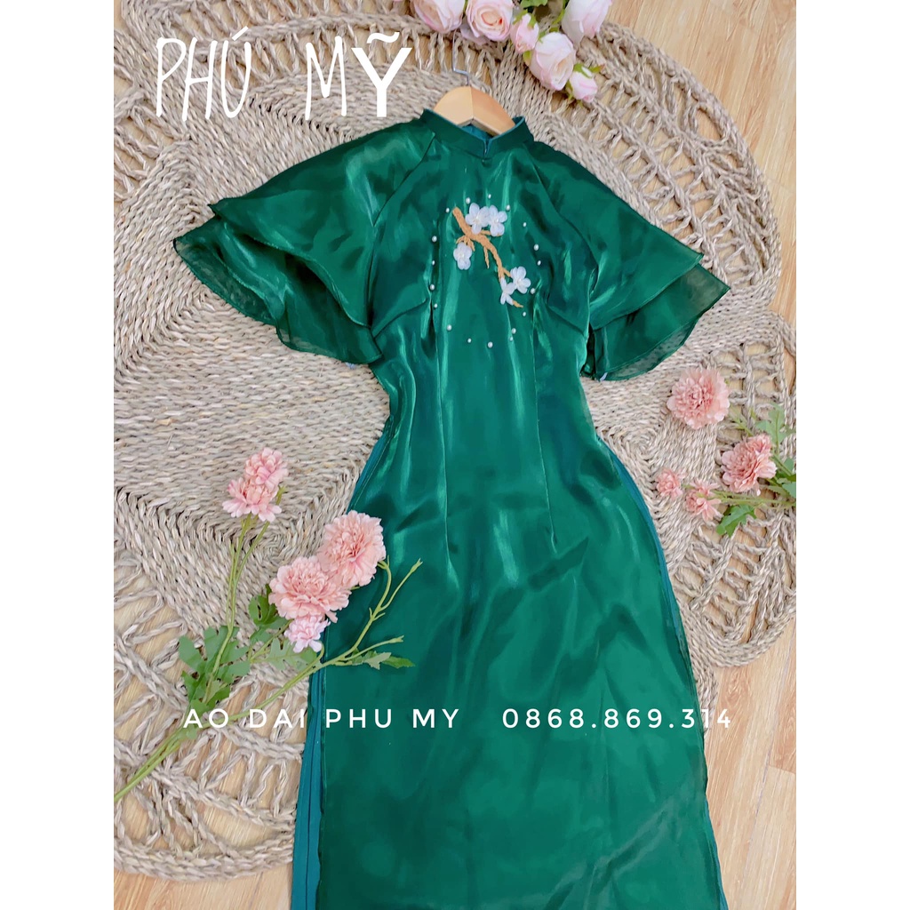 Áo dài mộc miêm màu xanh rêu