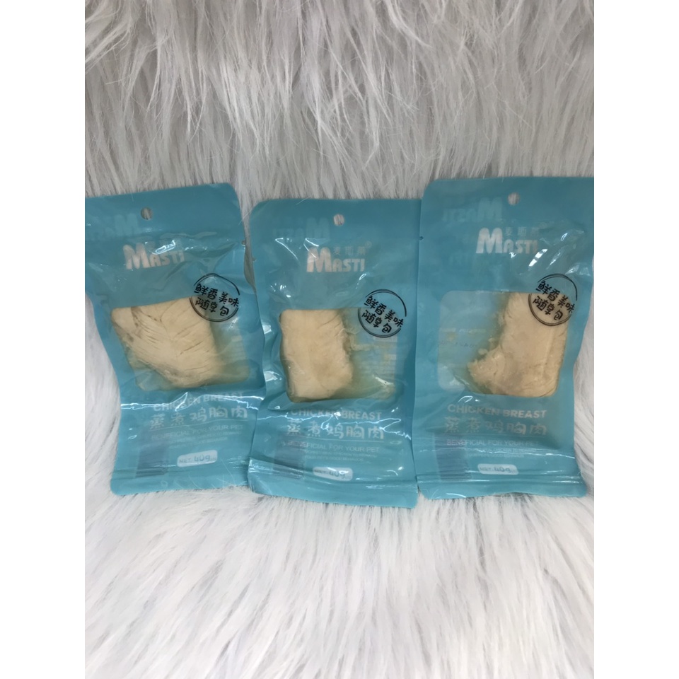 Ức gà Masti gói 40gr, Ức gà cho mèo mọi lứa tuổi