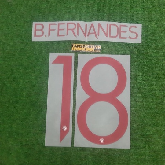 Bộ tên số chính hãng B.Fernandes 18 Manchester United Cup 2020 2021 third red nameset Sporting ID official