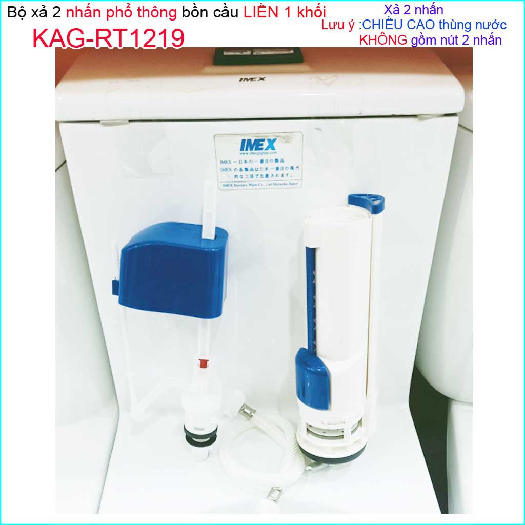 Bộ xả cầu 1 khối Kaiser KAG-RT1219-25cm, trọn bộ xả cầu 2 nhấn liền khối thùng nước 25cm giá tốt siêu bền