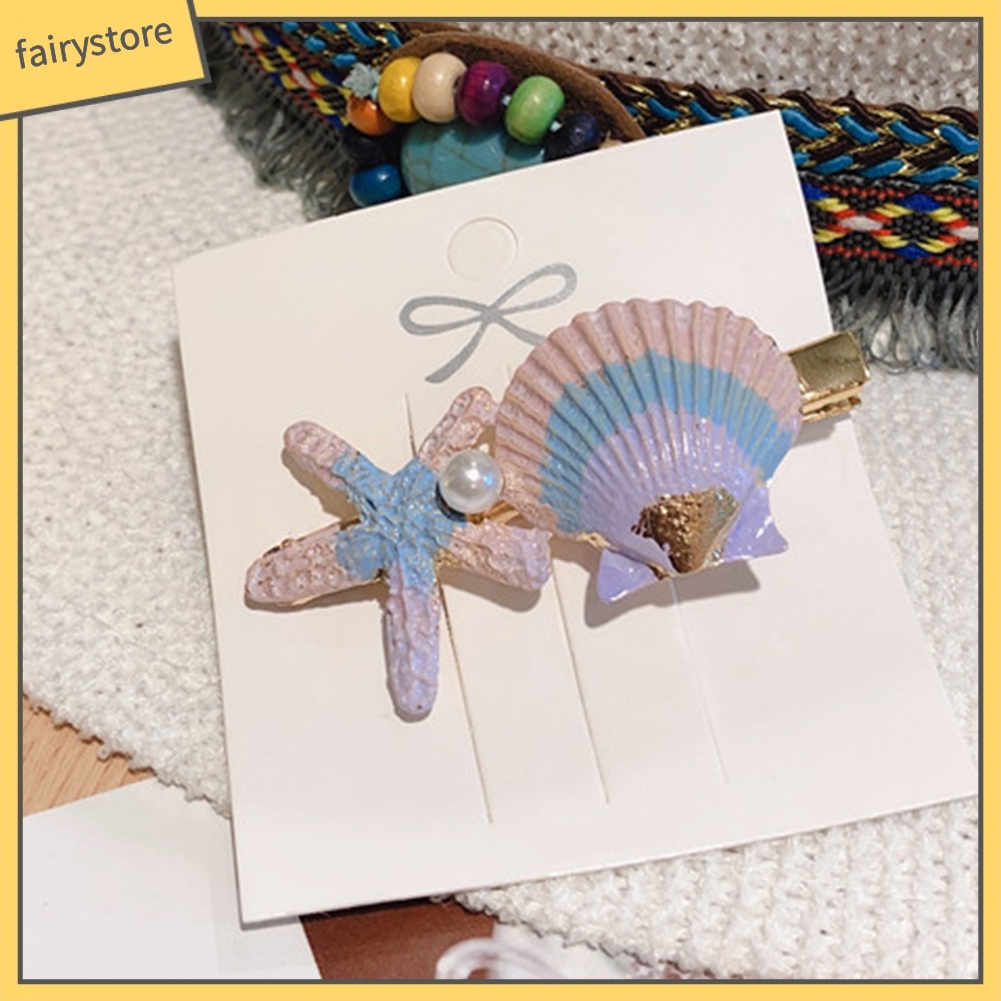 Kẹp tóc họa tiết vỏ sò và sao biển xinh xắn