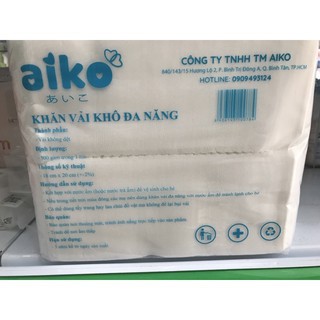 KHĂN VẢI KHÔ ĐA NĂNG AIKO GÓI 500G KÍCH THƯỚC 18X20CM