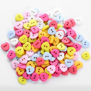 Bộ 48 Khuy Cúc Áo Nhựa 2 Lỗ Hình Trái Tim Độc Đáo