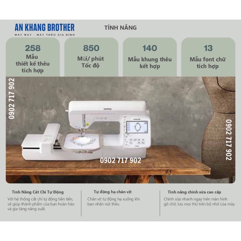 Máy thêu vi tính Brother NV880E tặng phần mền thêu Brother Pe Design