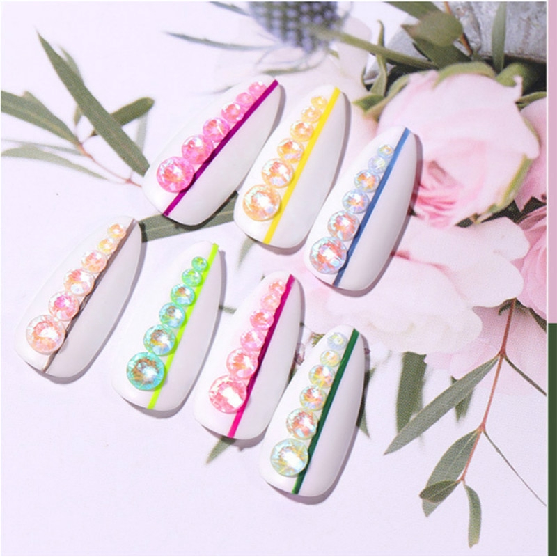 Bộ 250 Đá 3D Dạ Quang SS6-SS20 Đính Móng Tay Nghệ Thuật