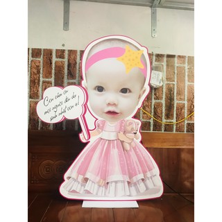 Chibi sinh nhật bé cao 80cm kèm biển cảm ơn