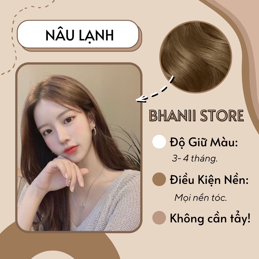 Thuốc nhuộm tóc Nâu Lạnh KHÔNG TẨY bhanii store