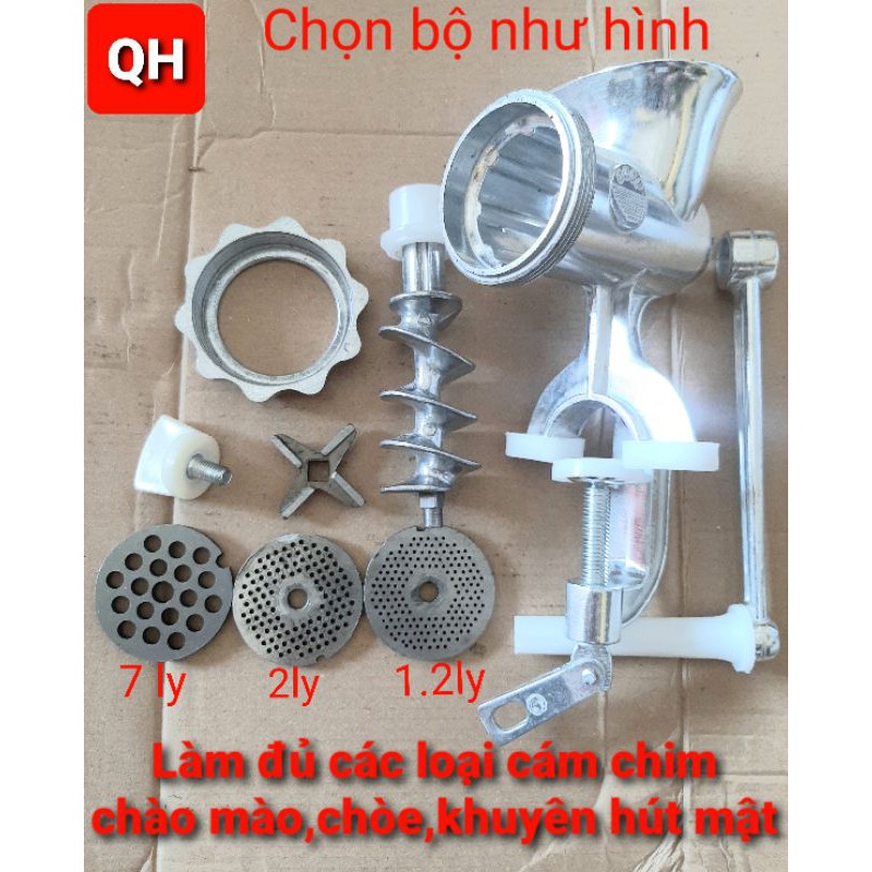 (RẺ VÔ ĐỊCH)máy làm cám chim  - CỐI XAY THỊT ĐÙN CÁM CHIM (chọn bộ làm cám chim quyên và chào mào,hút mật)